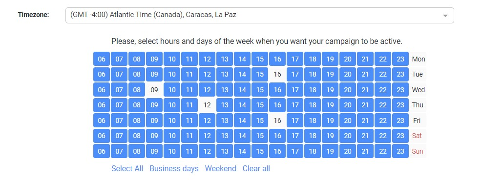 оптимизировать кампанию по времени