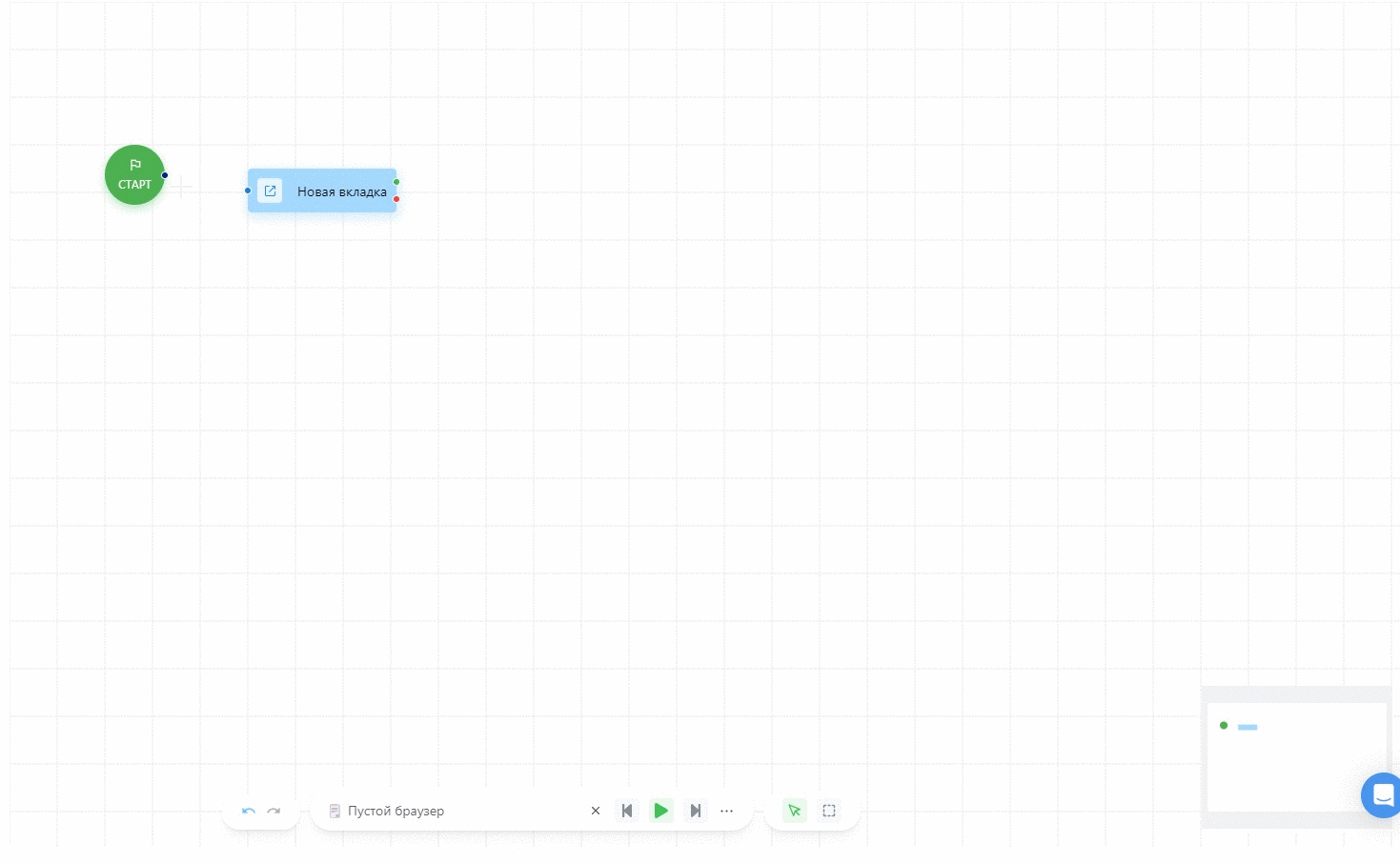 Нажмите на действие и блок появится в рабочей области
