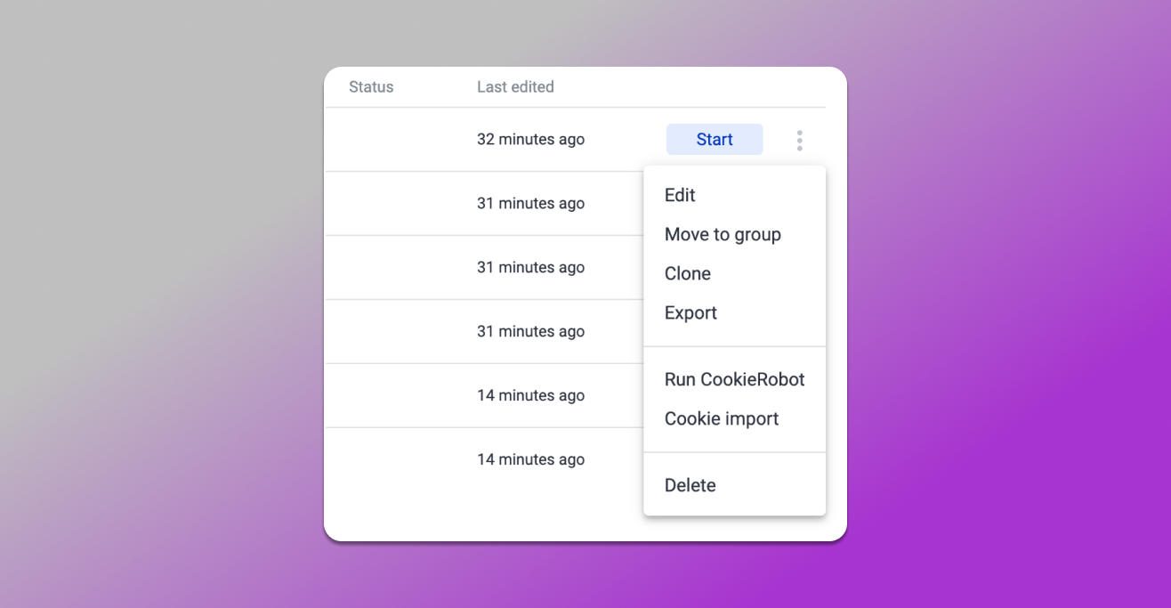 Actions with Profiles Antidetect Browser