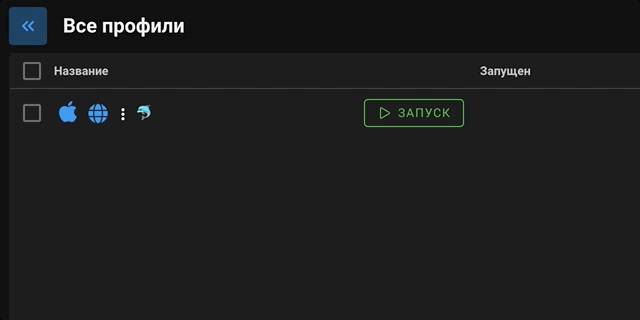 История профилей Dolphin Anty