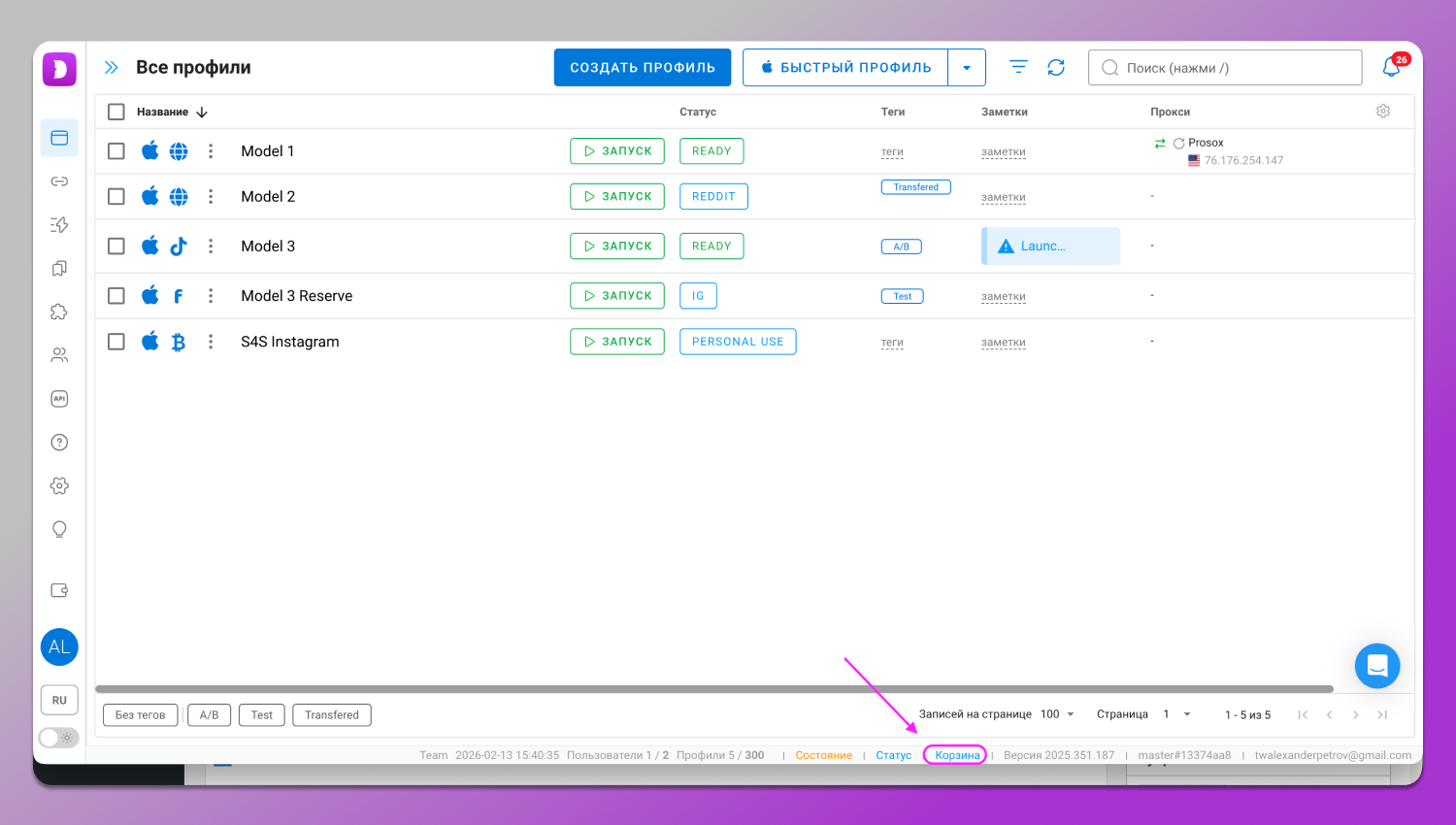 Корзина Dolphin Anty