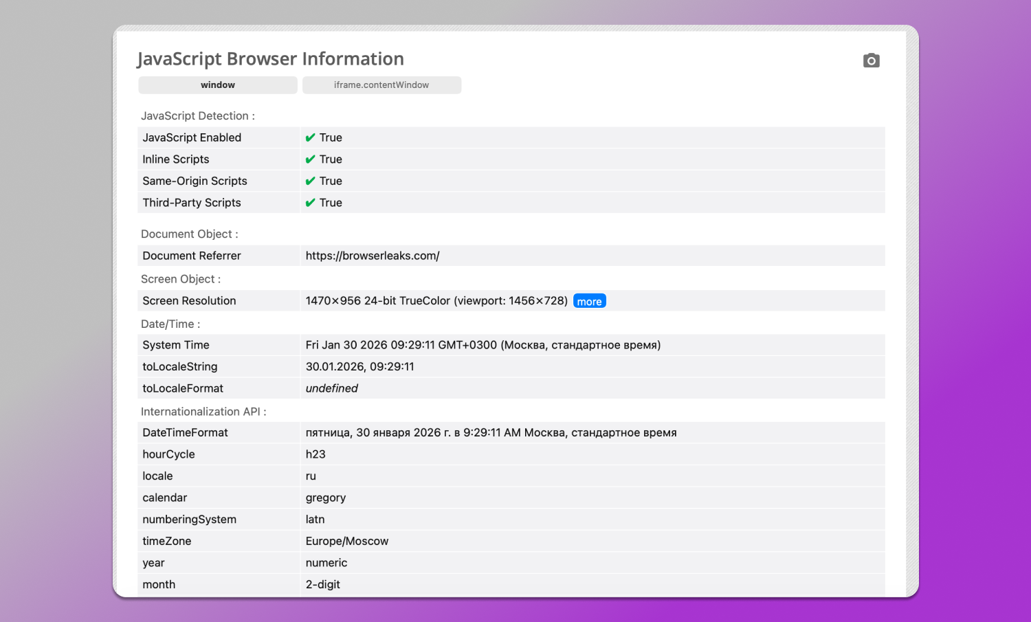 Browserleaks JavaScript Dolphin Anty