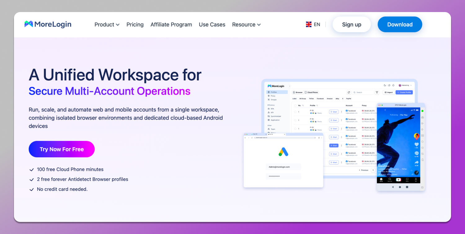 Site MoreLogin Dolphin Anty