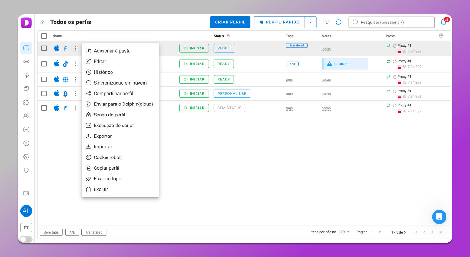 Actons with profile Dolphin Anty