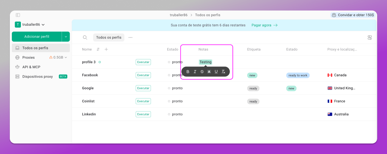 Notes Gologin Dolphin Anty