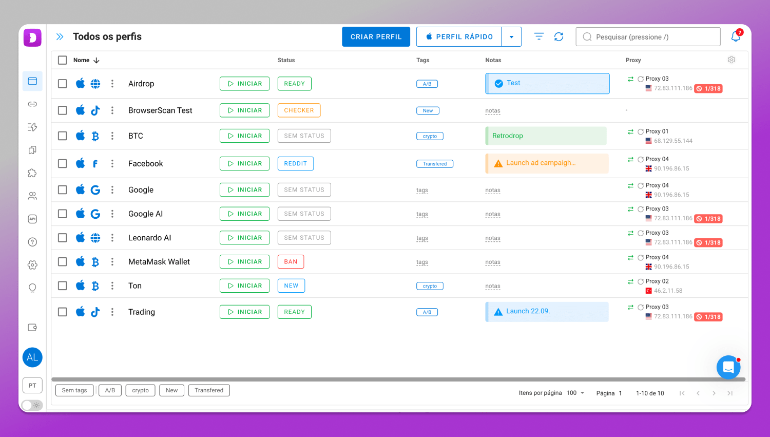 Interface Dolphin Anty