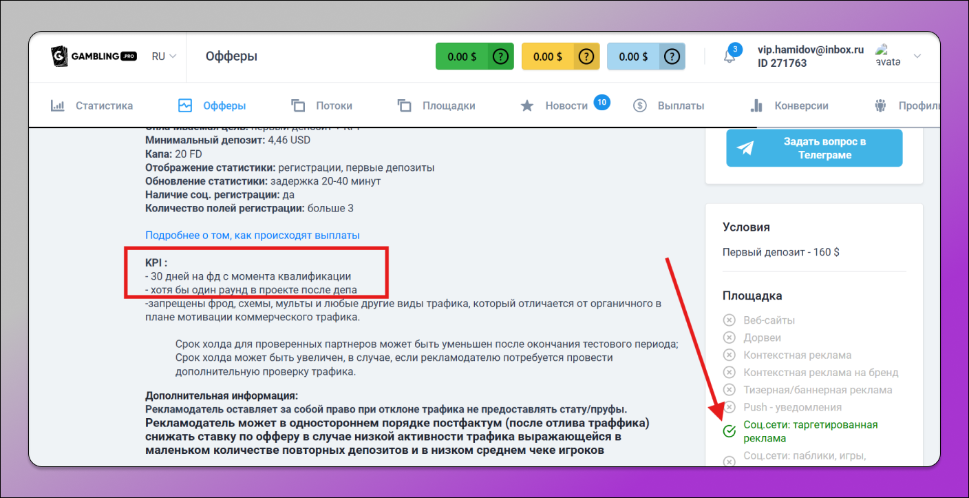 KPI трафика Dolphin Anty