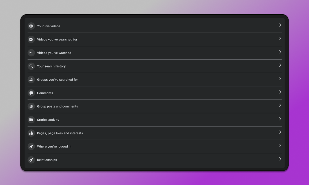 Лог активности Facebook Dolphin Anty