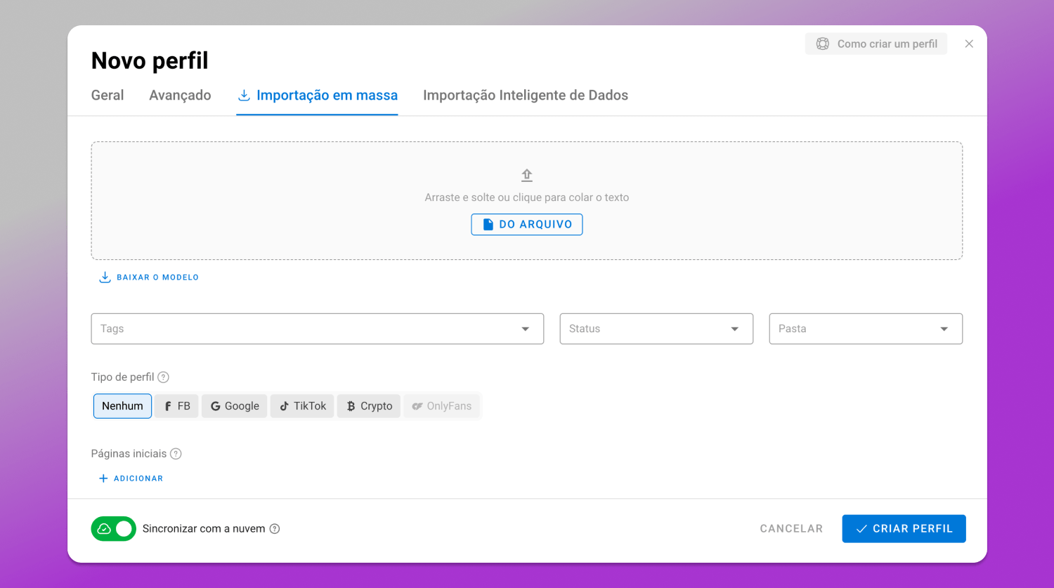 Profile import Dolphin Anty