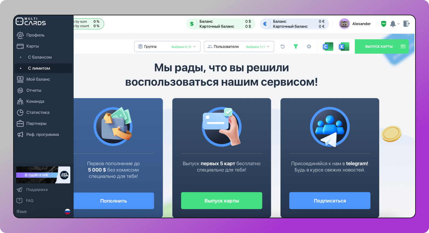 Интерфейс Dolphin Anty