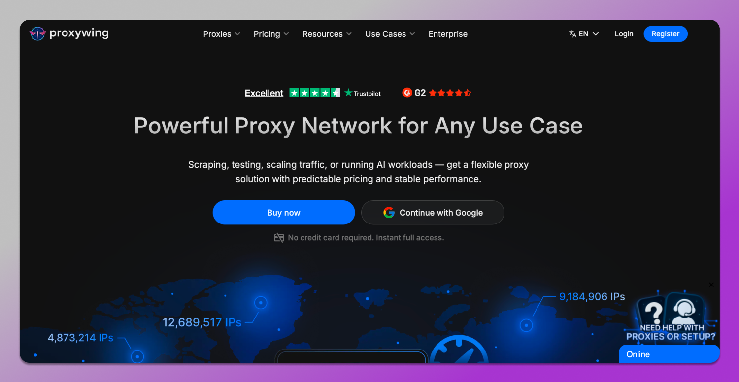 ProxyWing Main Page Dolphin Anty