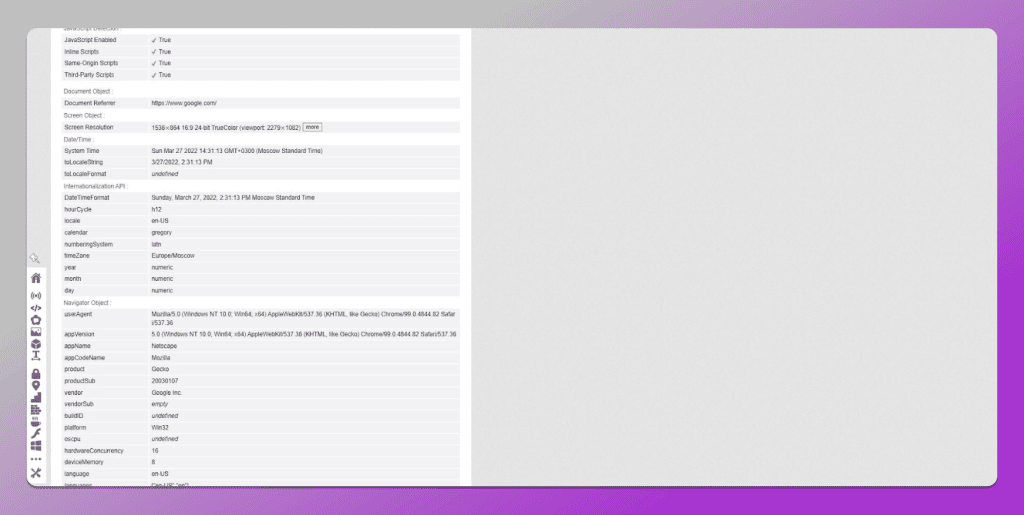Browserleaks от Dolphin Anty