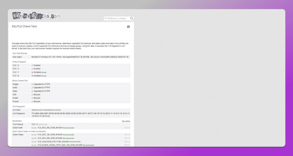 Browserleaks от Dolphin Anty