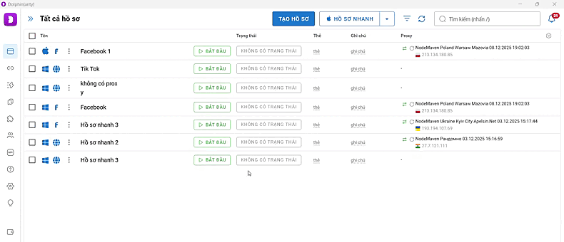 Statuses Dolphin Anty