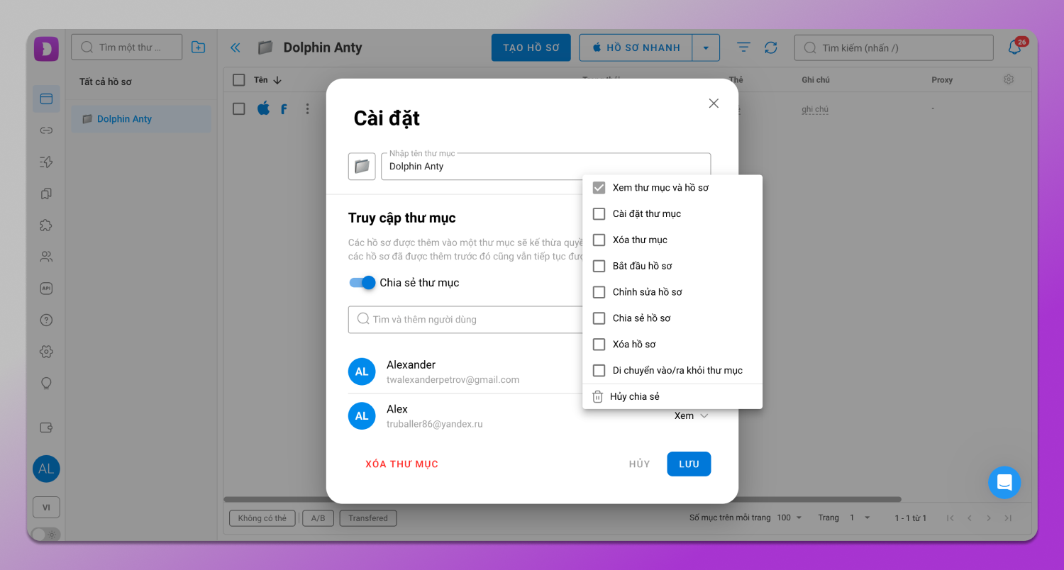 Folder Sharing Dolphin Anty