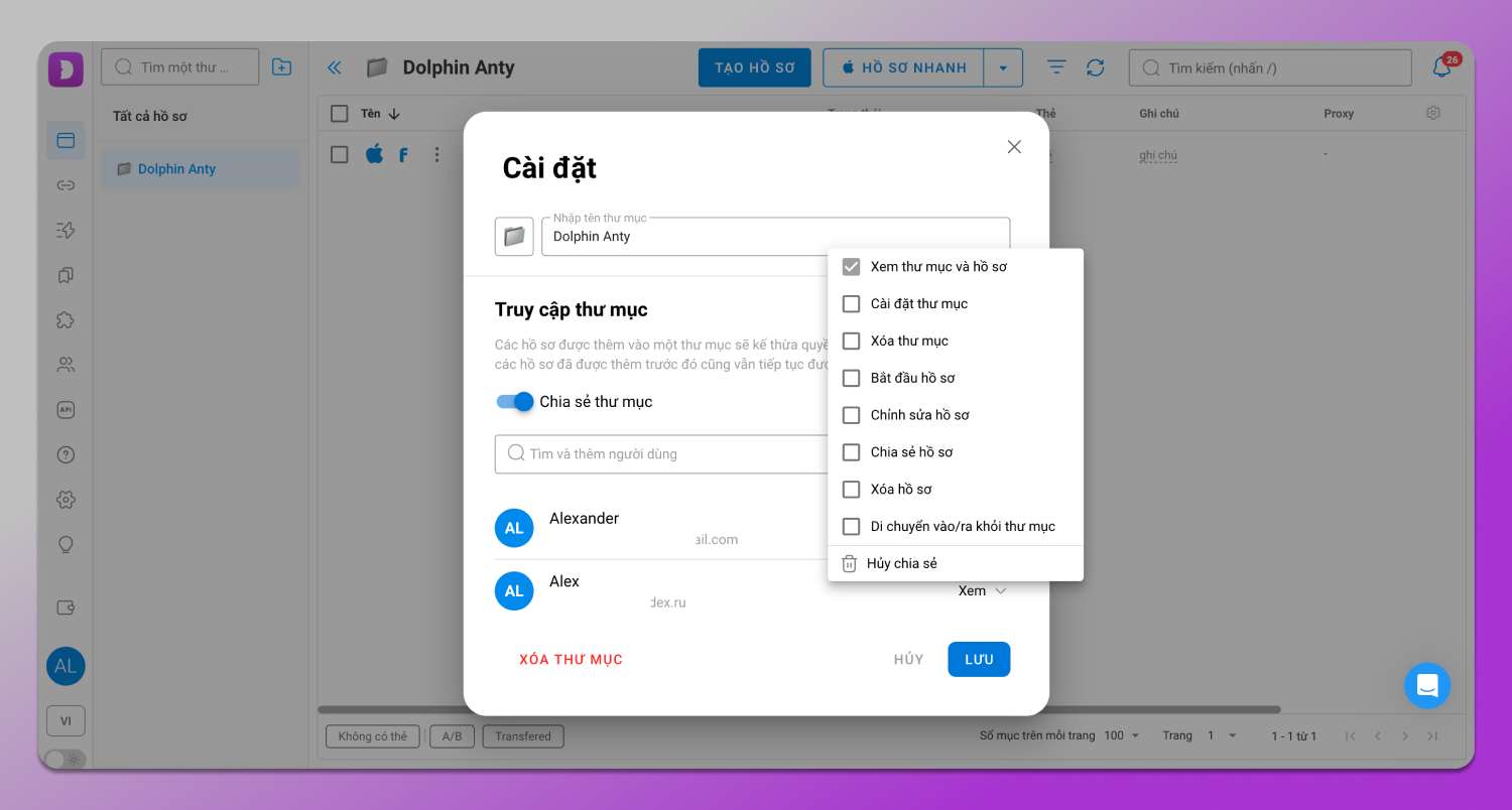Folder Sharing Dolphin Anty