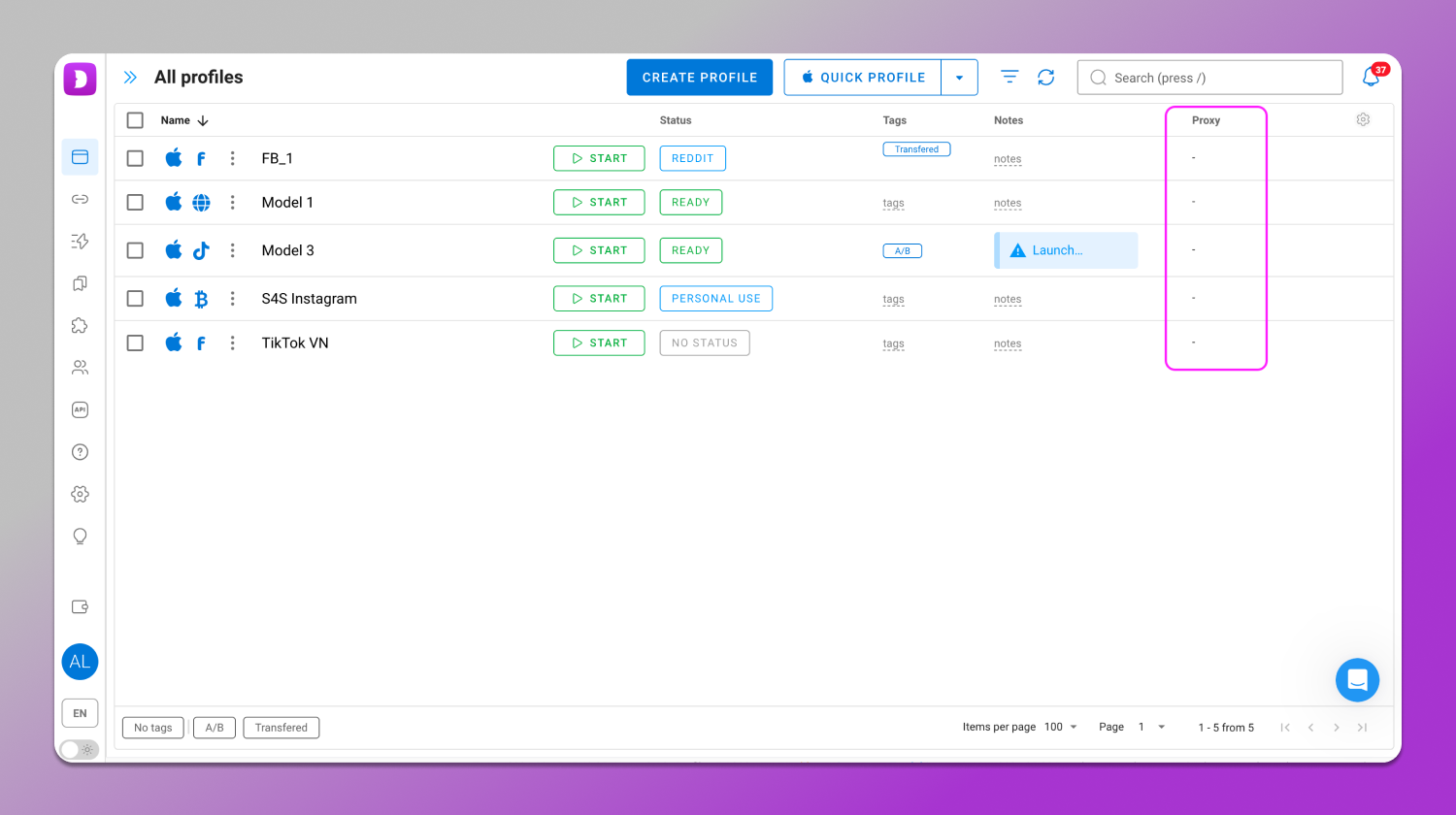 No proxy Dolphin Anty