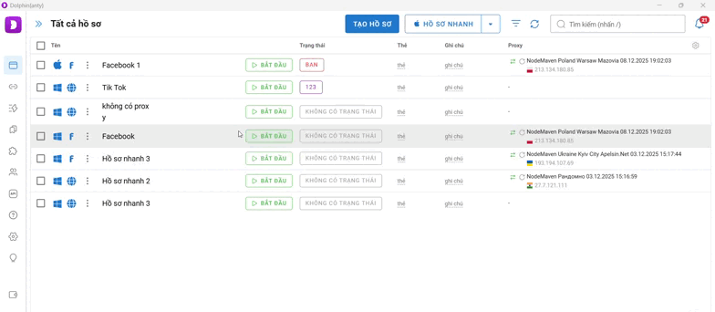 Statuses Dolphin Anty