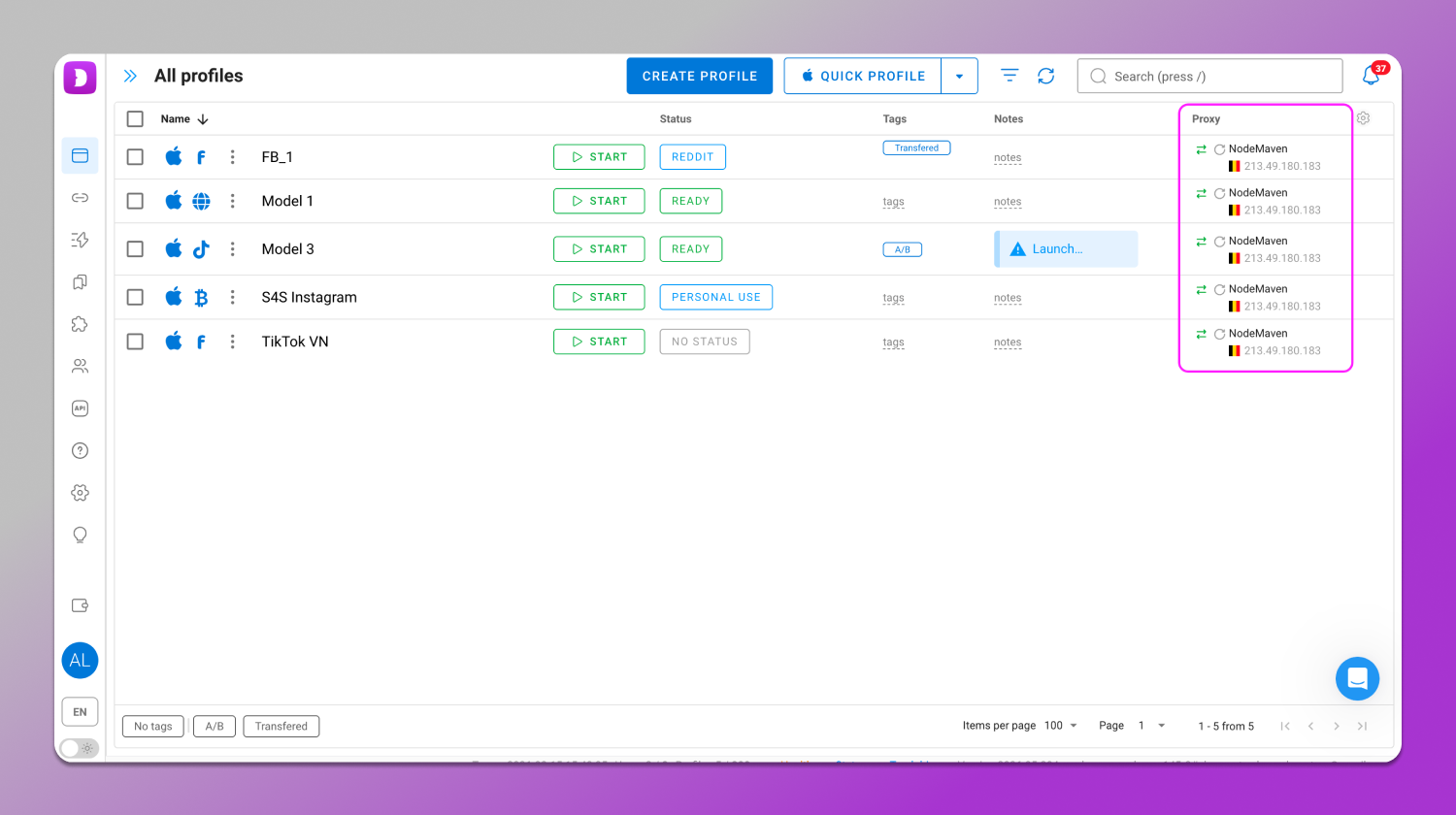 Same proxy Dolphin Anty