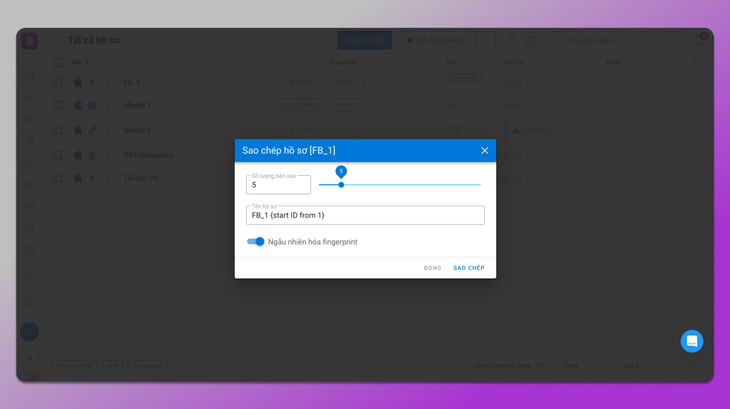 Profile copying Dolphin Anty