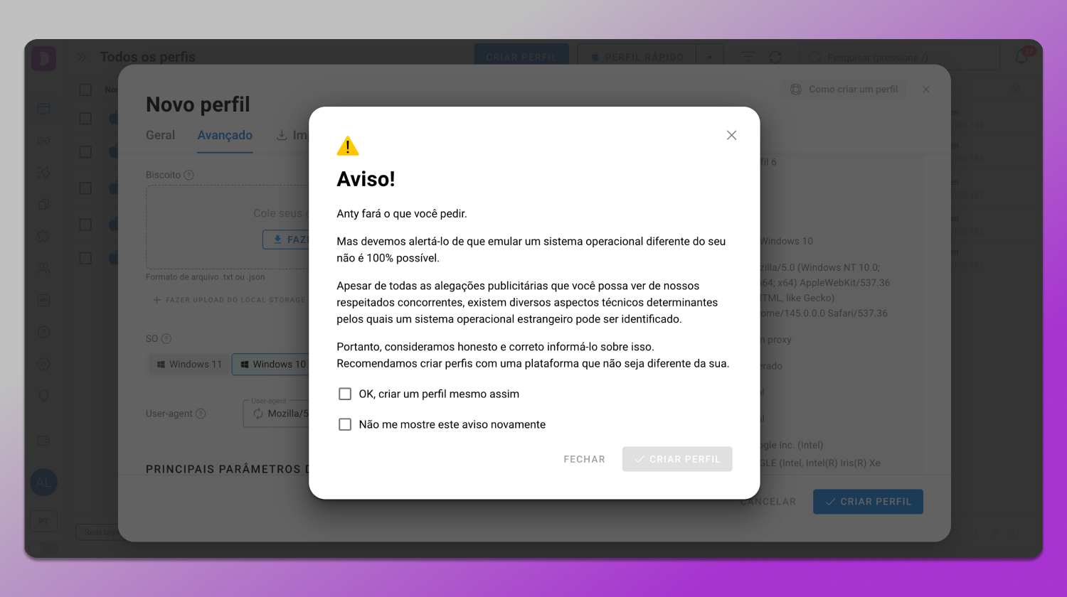 OS incosistency Dolphin Anty
