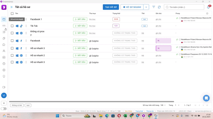 Profile Setup Dolphin Anty