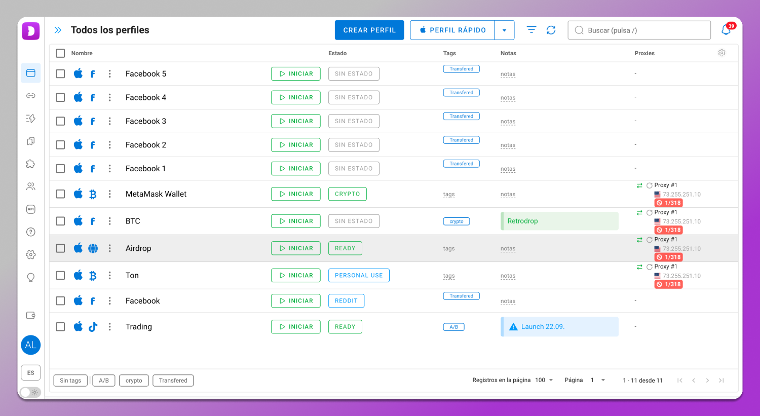 Profiles Dolphin Anty