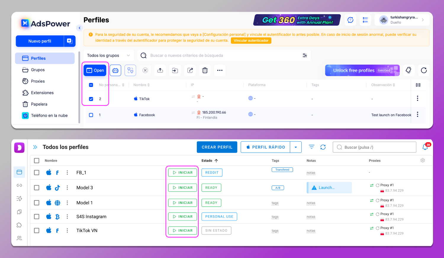 Profile launch Dolphin Anty