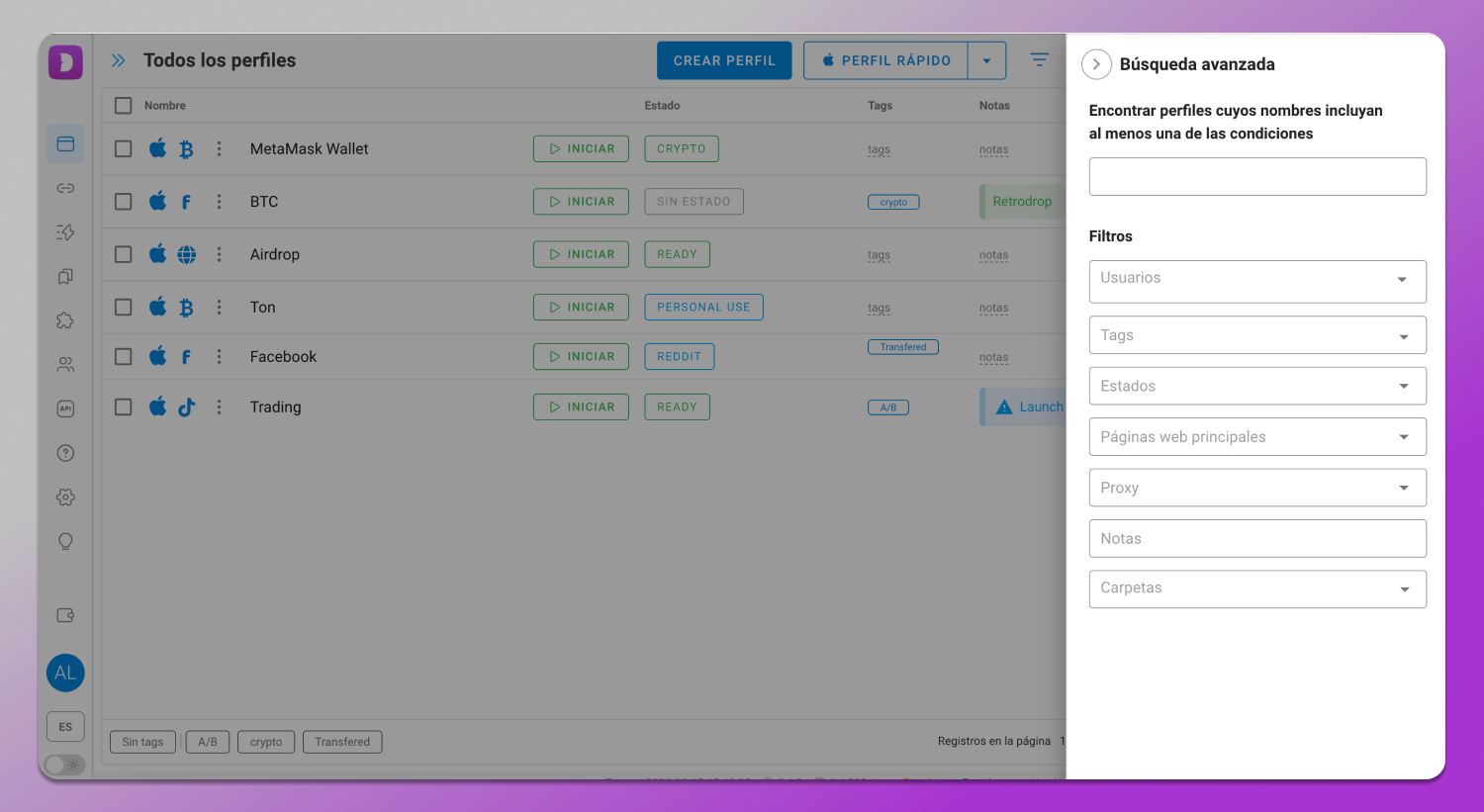Interface Dolphin Anty