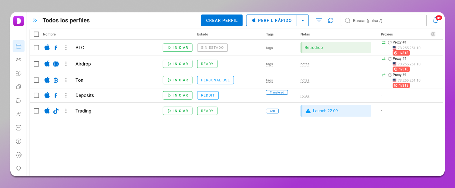 Profiles Dolphin Anty
