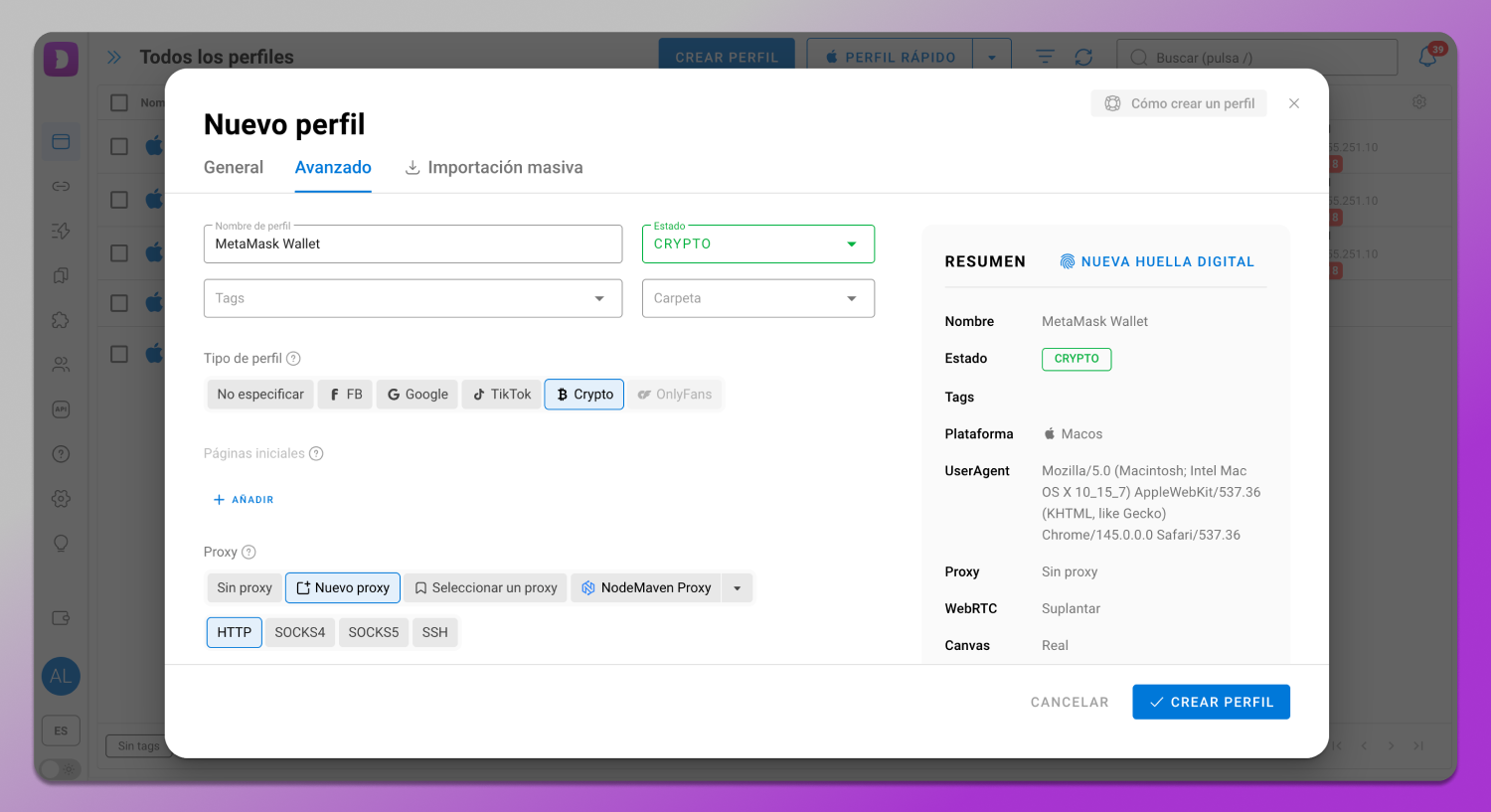New Profile Crypto Dolphin Anty