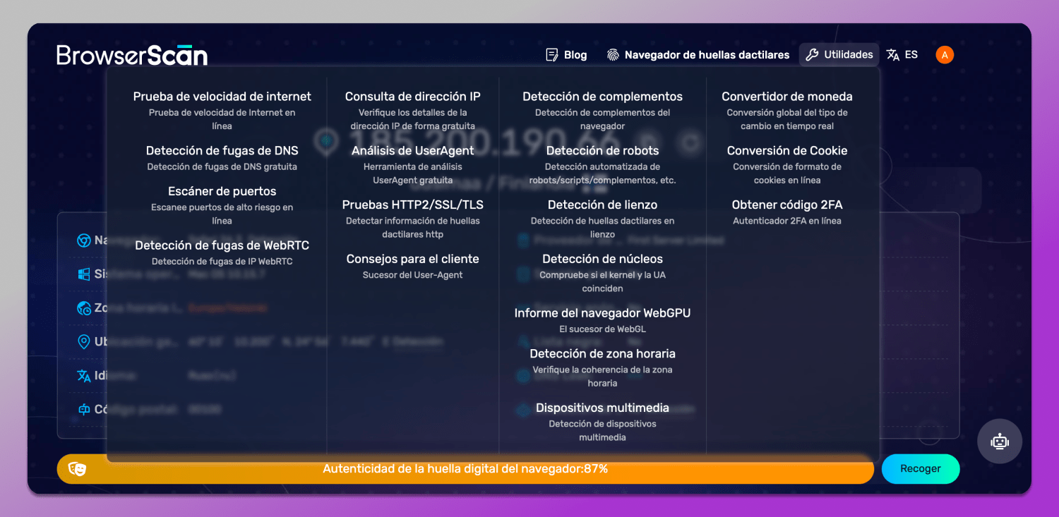 BrowserScan Website Dolphin Anty