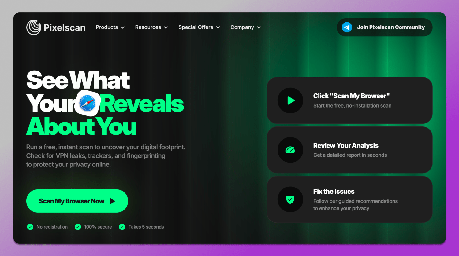 Pixelscan Website Dolphin Anty