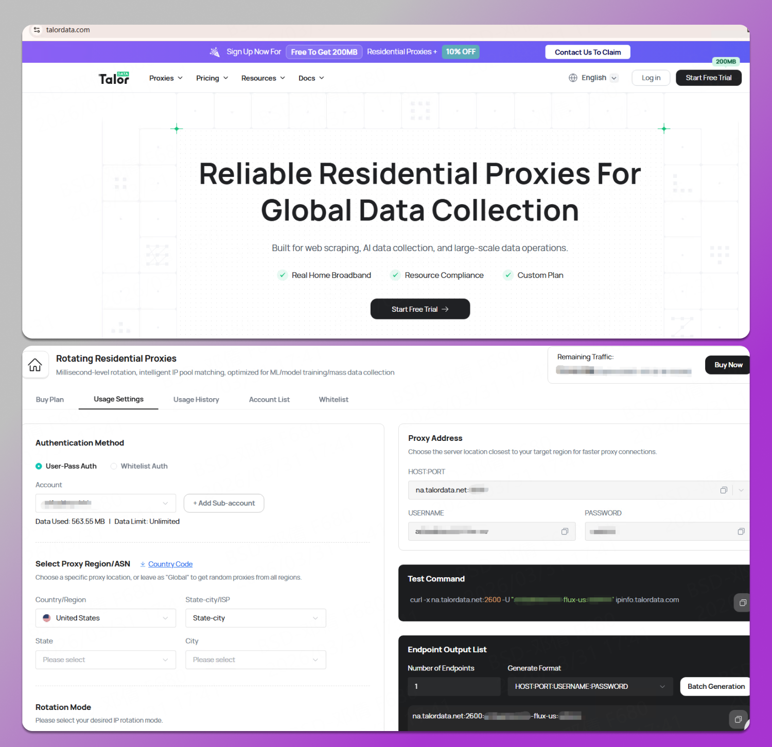 TalorData Dashboard Dolphin Anty