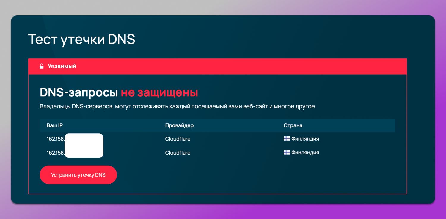 Тест DNS Dolphin Anty