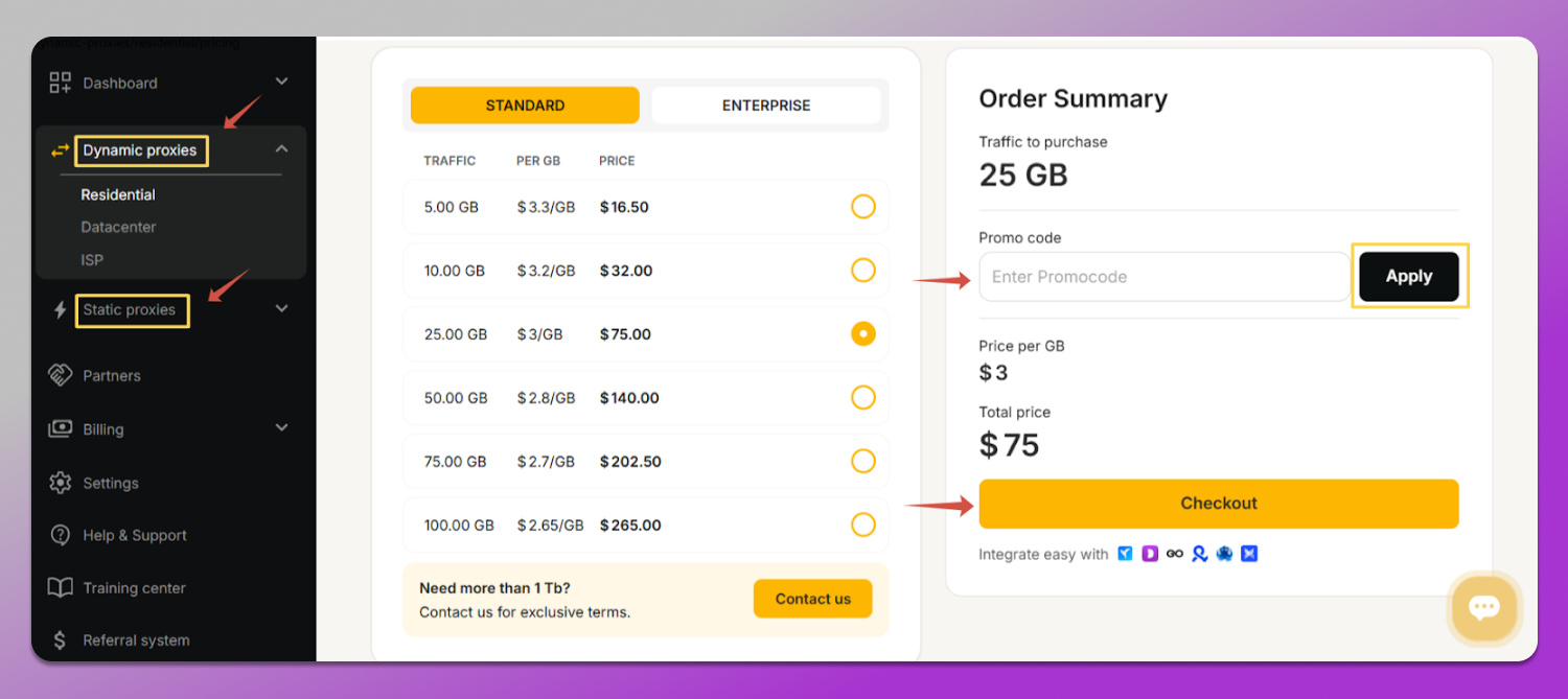 Dashboard Dolphin Anty