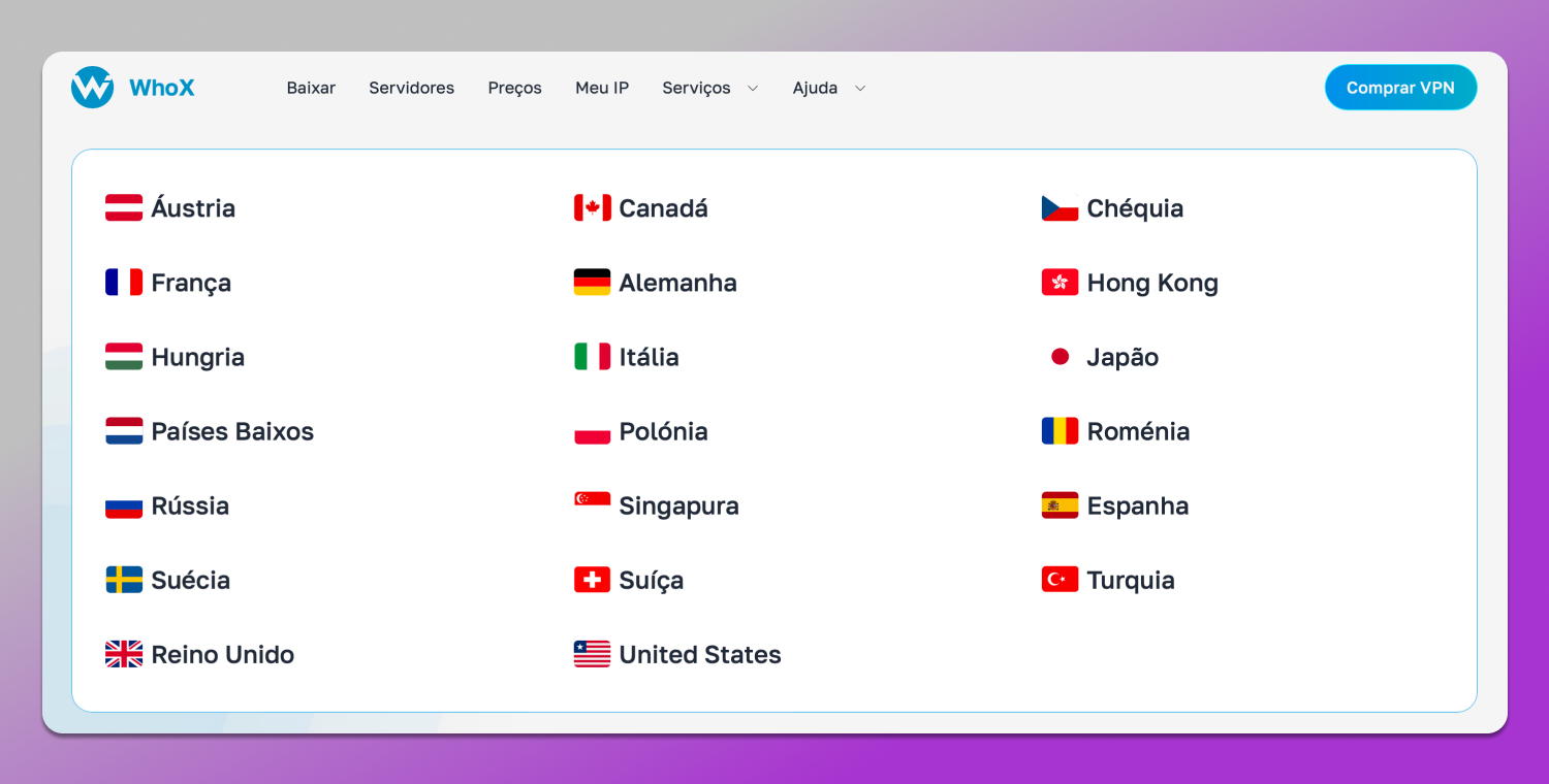 WhoX VPN Locations Dolphin Anty