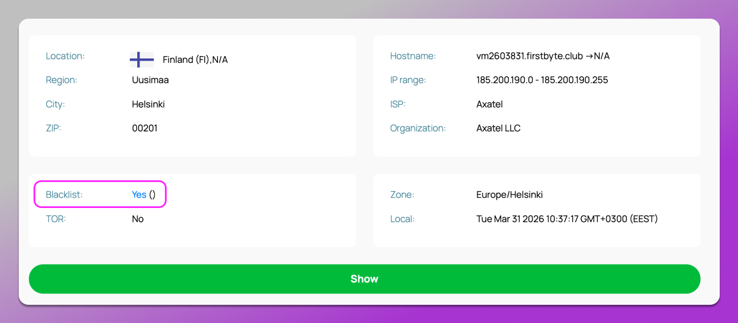 Blacklist Dolphin Anty