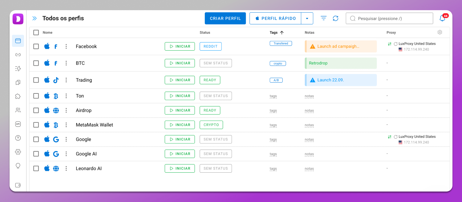 Interface Dolphin Anty