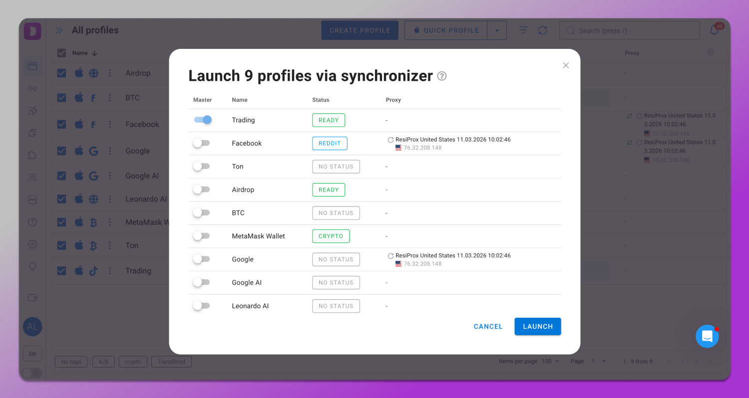 Synchronizer Dolphin Anty