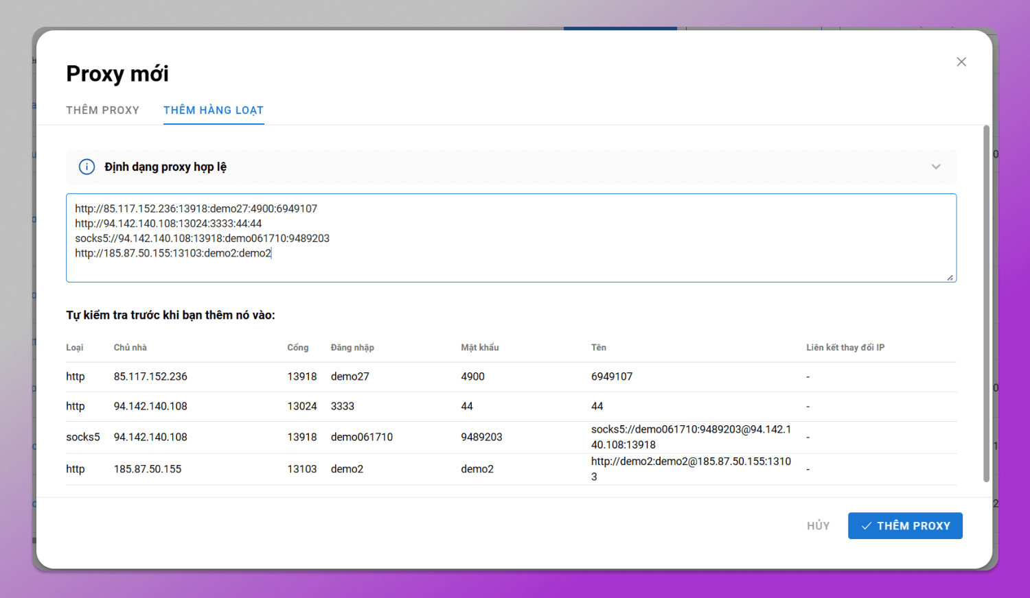 Mass proxy import Dolphin Anty