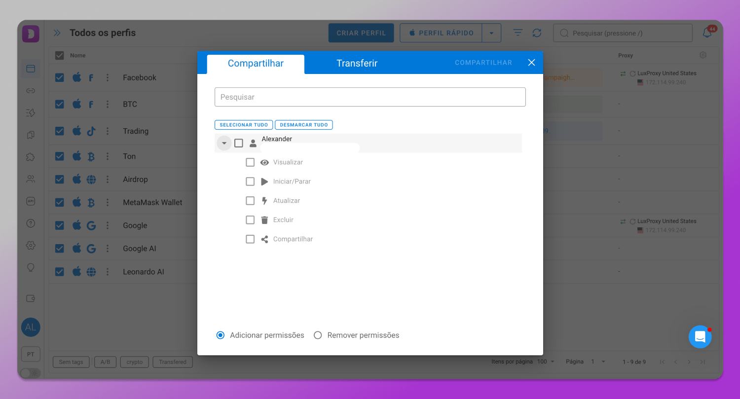 Profile share Dolphin Anty
