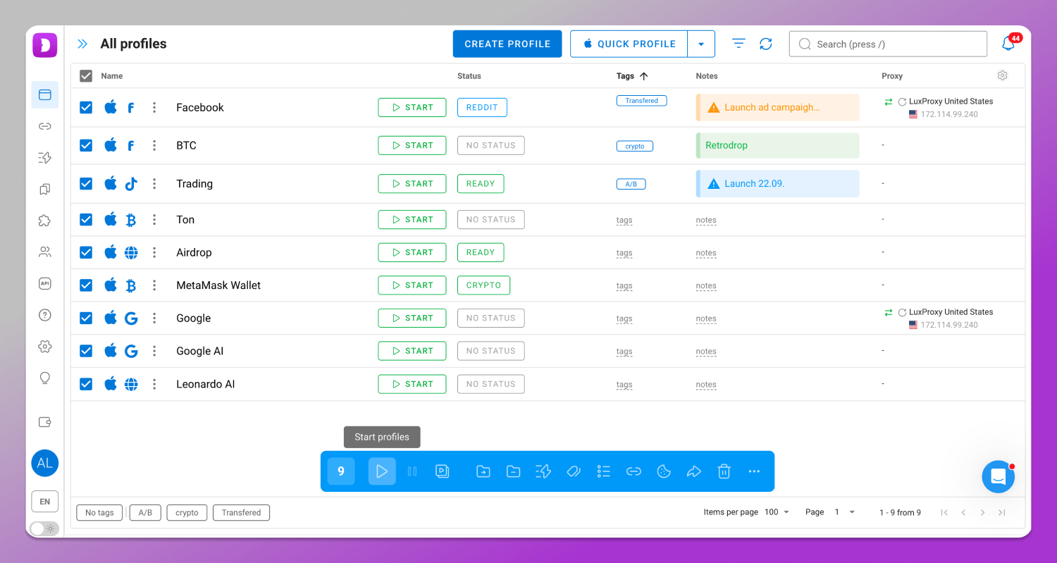 Mass start Dolphin Anty