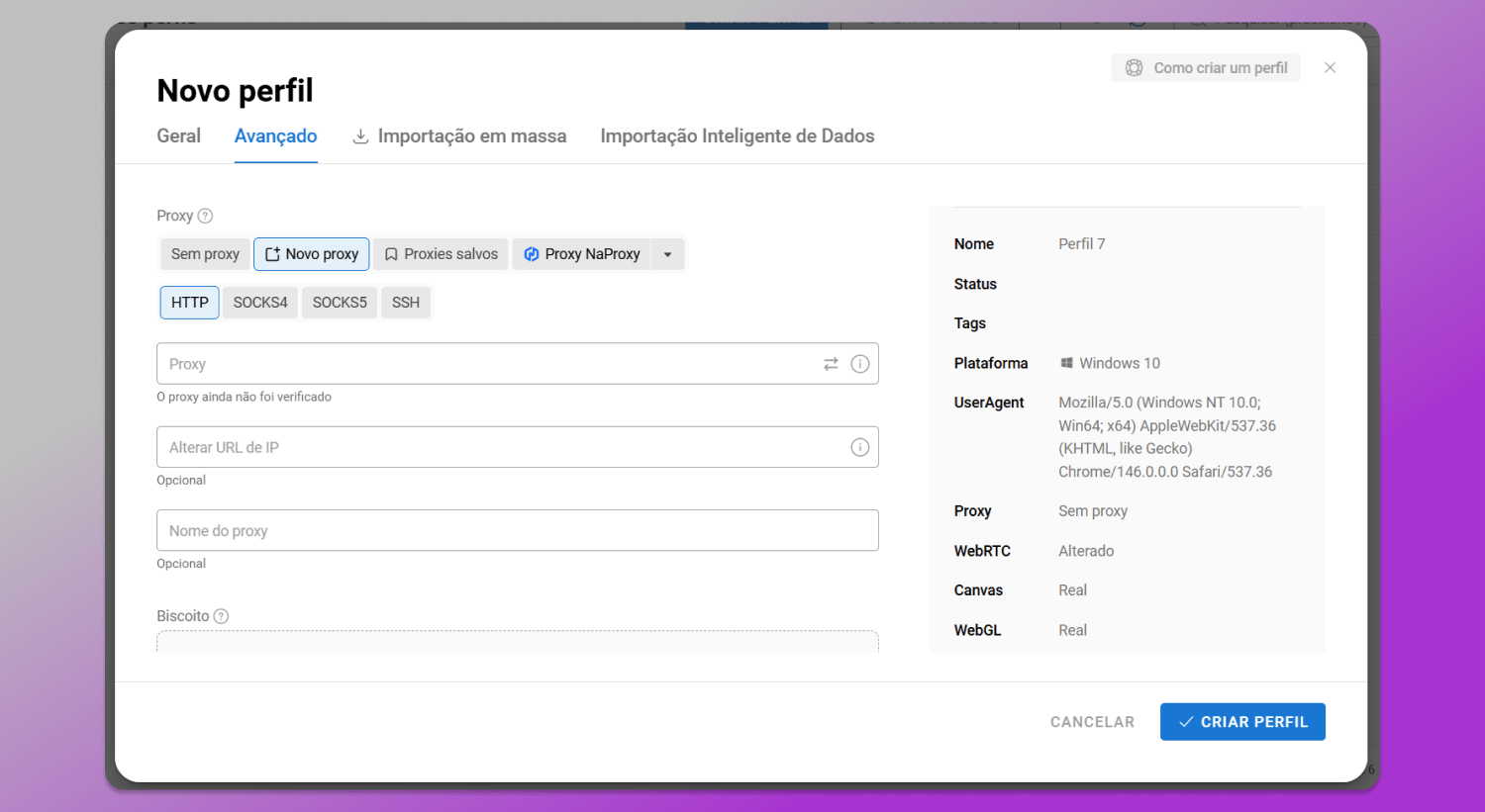 New proxy in profile Dolphin Anty