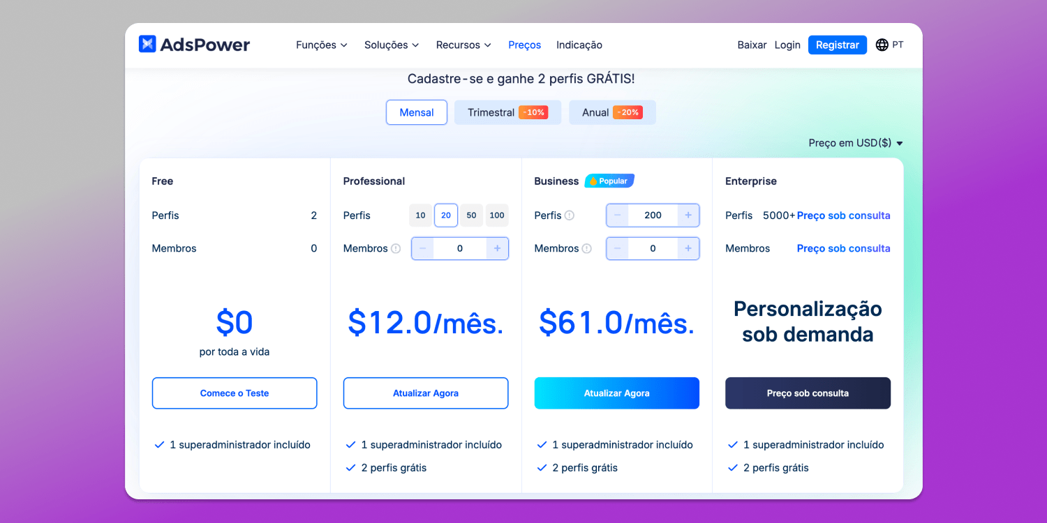 Pricing AdsPower Dolphin Anty