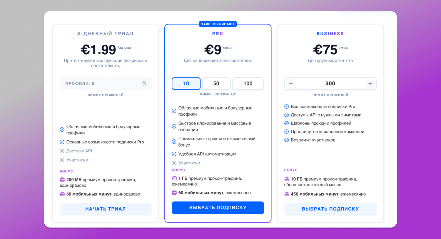Тарифы Multilogin Dolphin Anty
