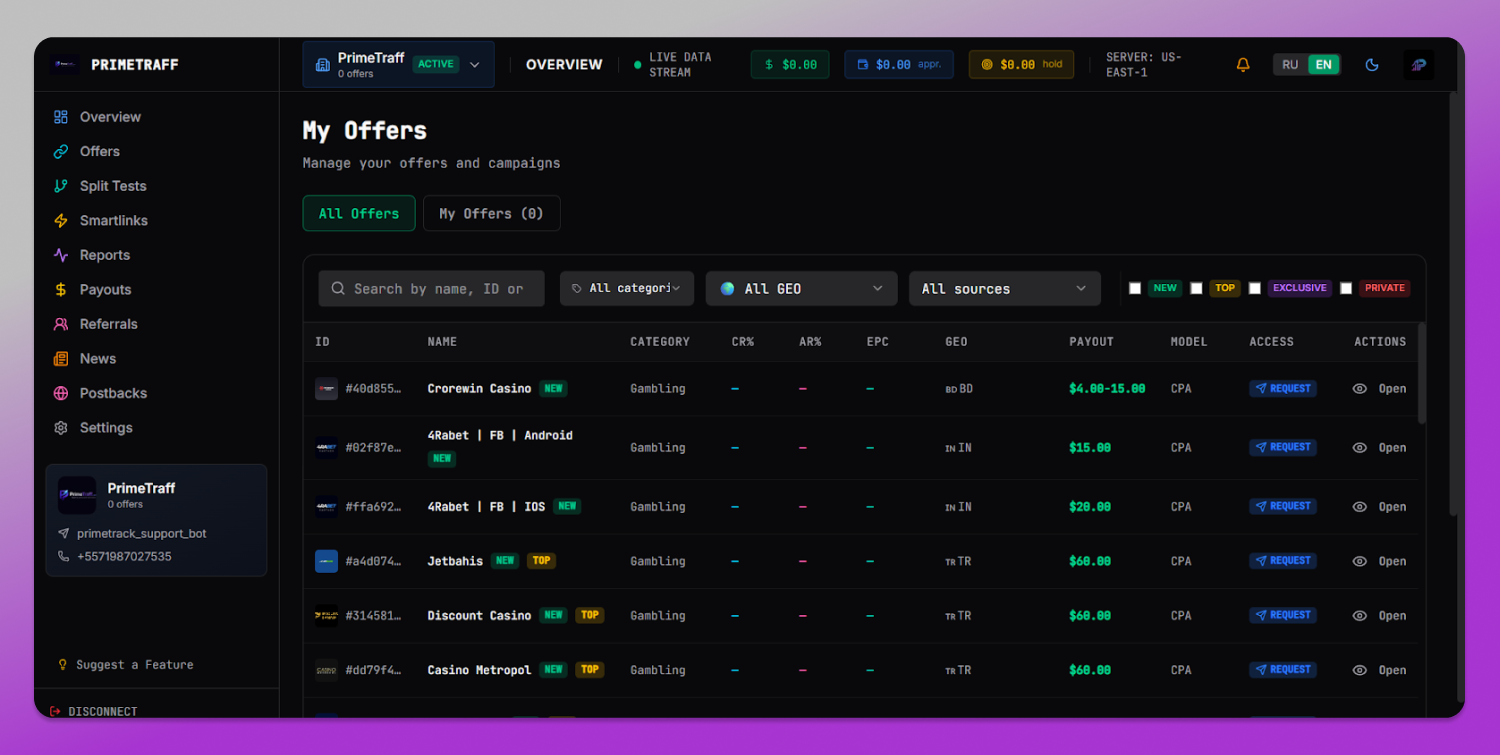 Primetraff Офферы Dolphin Anty