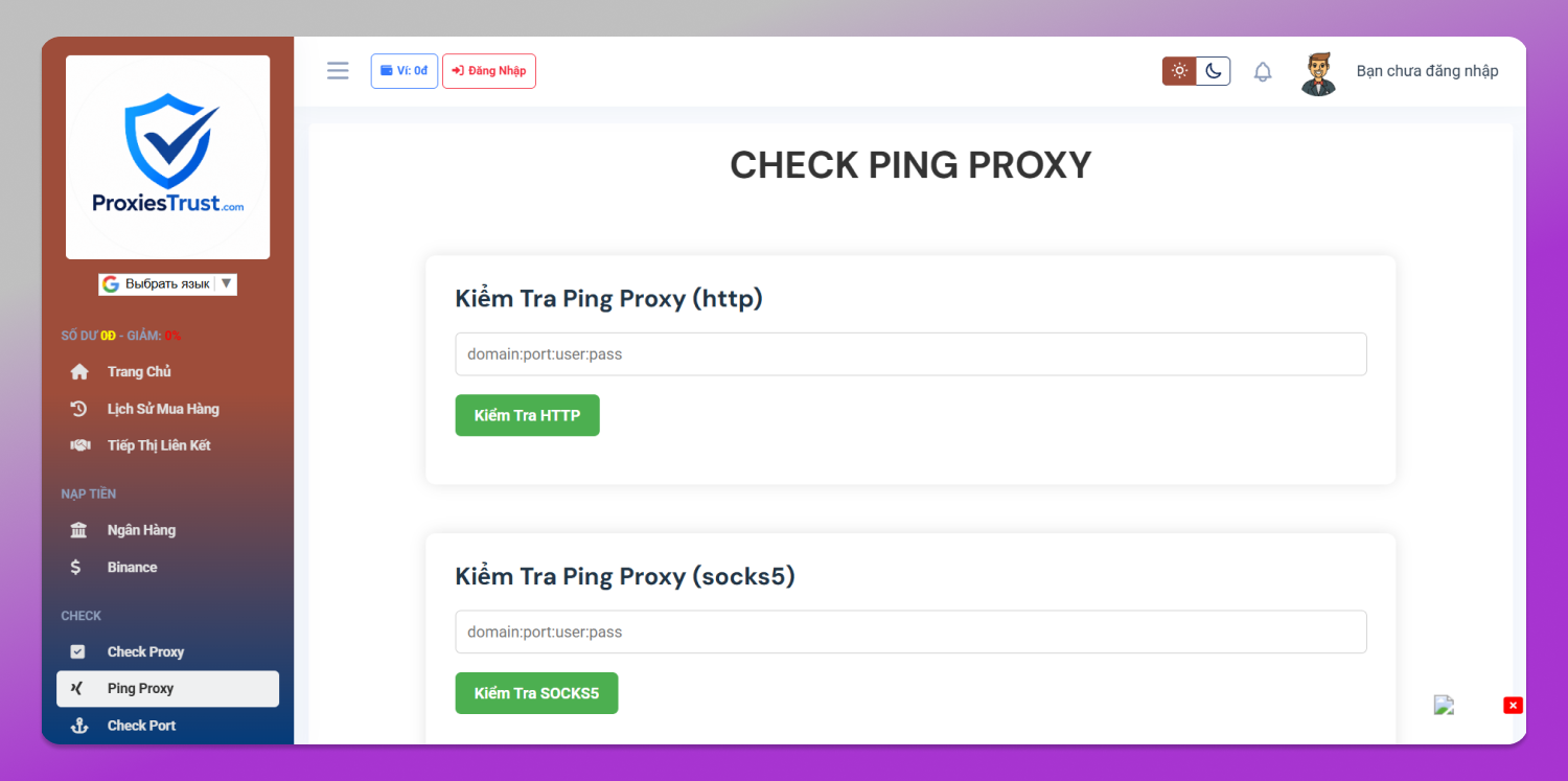 Ping Check DOlphin Anty