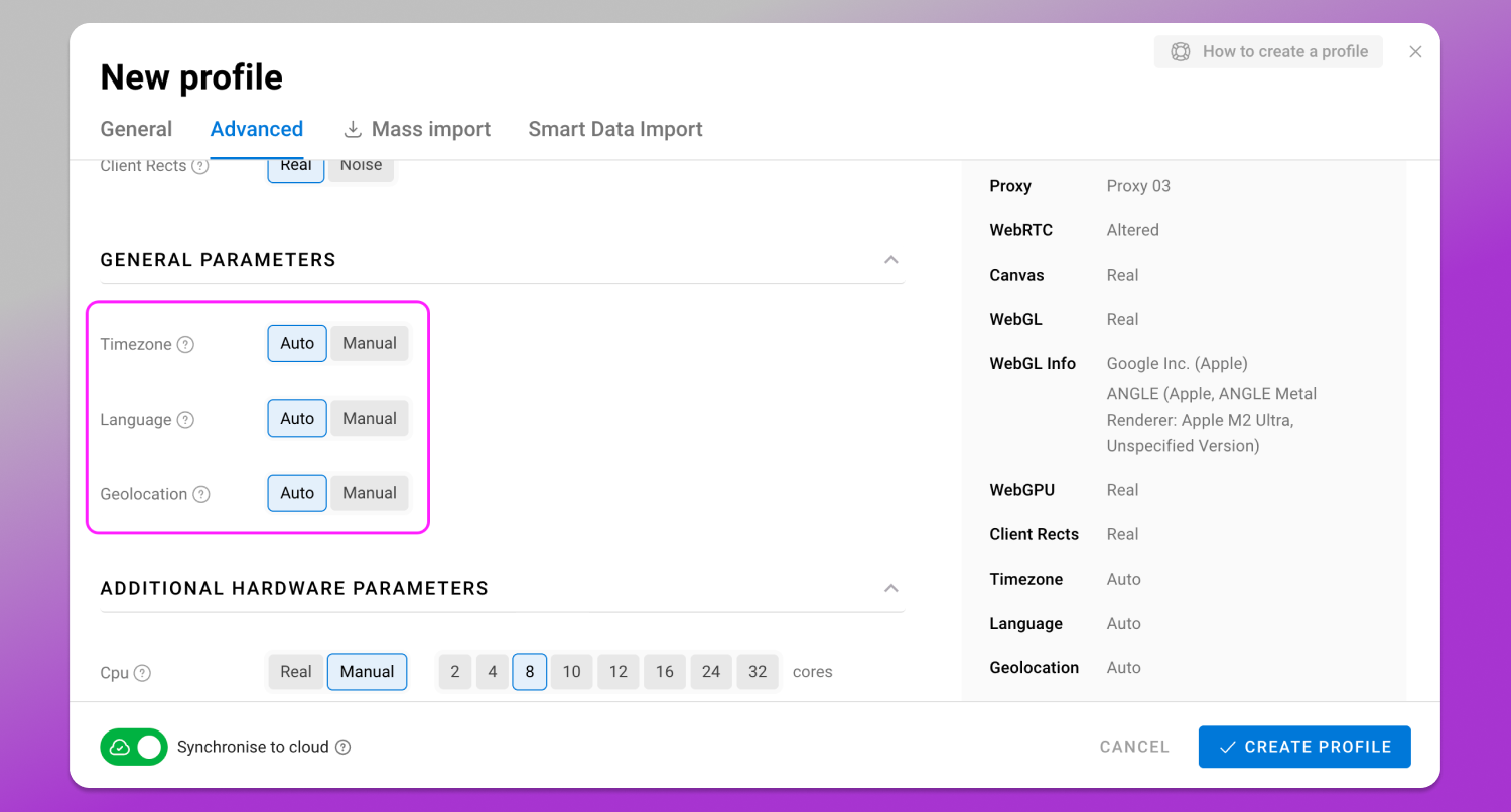 Proxy Sync Dolphin Anty
