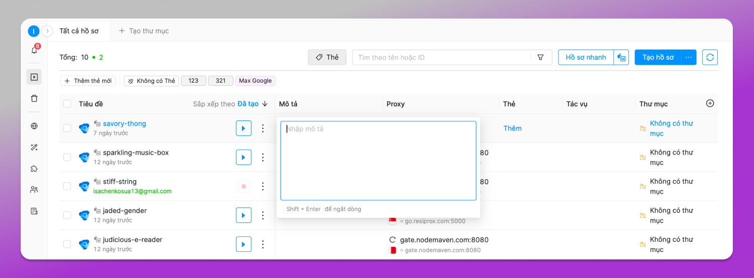 Notes Octo Browser Dolphin Anty